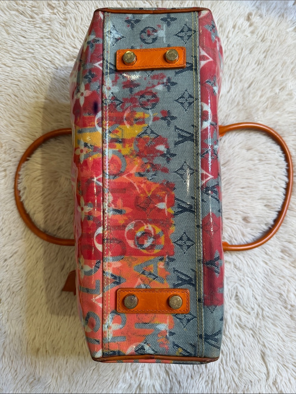 Louis Vuitton LV Richard Prince Pink Denim Defile Weekender PM Pulp Bag - Picture 5 of 14